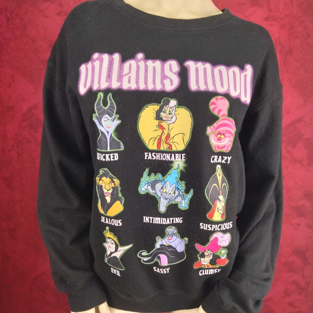 Disney villains mood graphic black sweatshirt